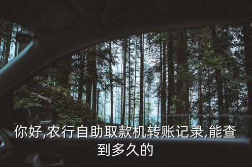 农业银行柜员机怎么查清单