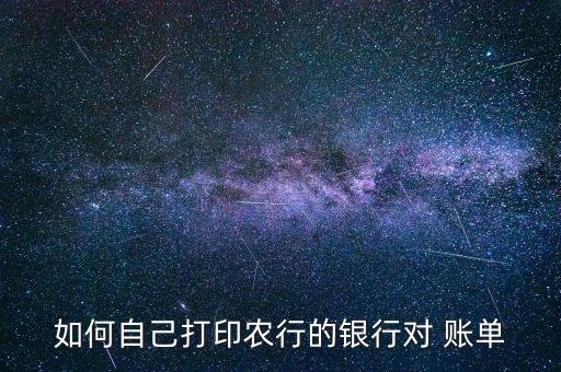 如何自己打印农行的银行对 账单