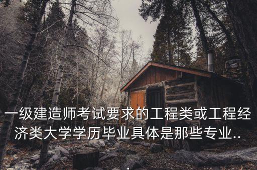 一级建造师考试要求的工程类或工程经济类大学学历毕业具体是那些专业...