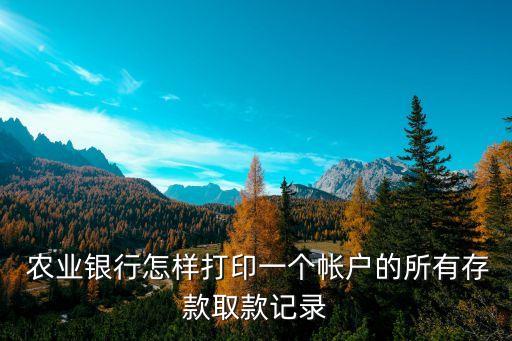 农业银行怎么拉出全部账单