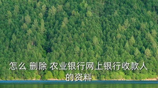 企业农业银行怎么删除,农业银行的记录怎么删除