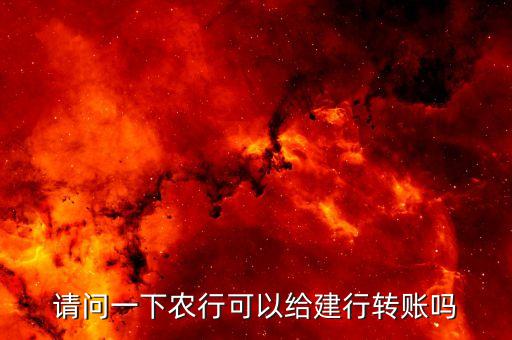 请问一下农行可以给建行转账吗