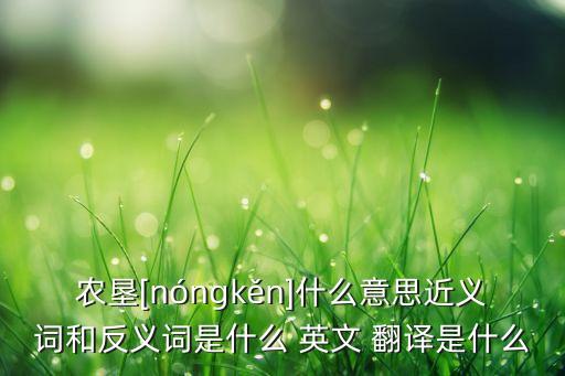 农业生产翻译成英文怎么写