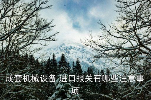 成套机械设备 进口报关有哪些注意事项