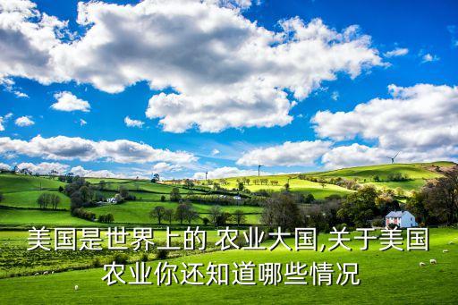 美国农业现在怎么样了