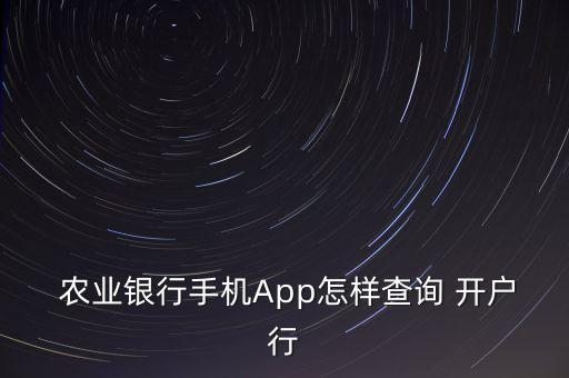 农业银行开户网址怎么查
