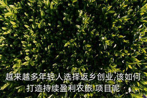 农村怎么搞休闲农业项目,怎么实现农业农村现代化