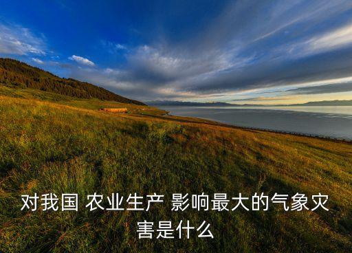 什么对农业的影响最大,农业影响最大的气象灾害