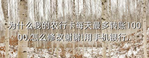 农业银行接收限额怎么改
