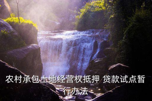 农业用地怎么贷款,农业设施用地可以贷款吗