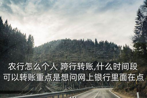 农业银行怎么跨行快汇