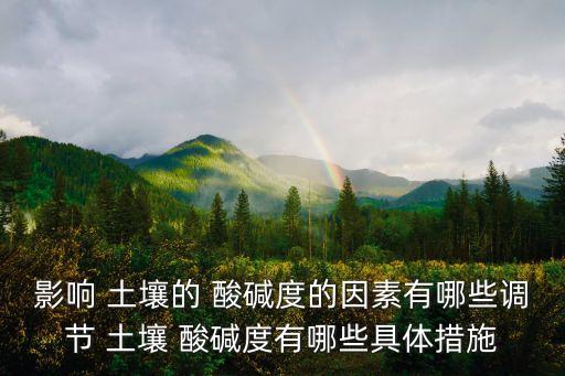 影响 土壤的 酸碱度的因素有哪些调节 土壤 酸碱度有哪些具体措施
