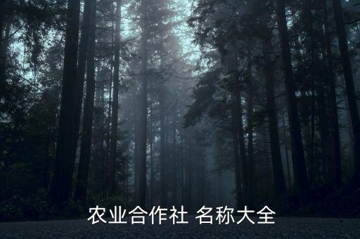 农业公司有几种名称怎么查