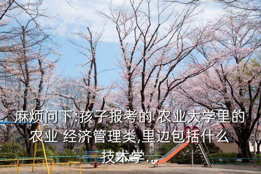 麻烦问下:孩子报考的 农业大学里的 农业 经济管理类,里边包括什么 技术学...