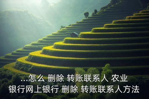 怎么删除农业银行转账用户,农业银行app转账记录怎么删除