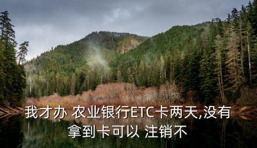 农业银行etc怎么注销不了