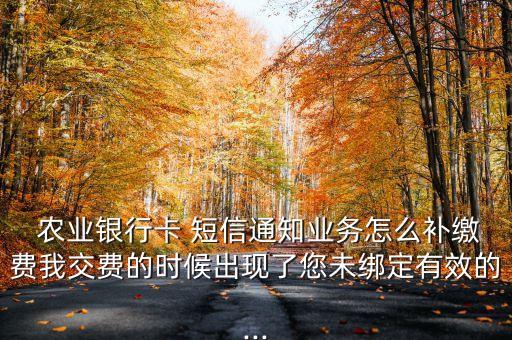农业银行怎么补短信费用,怎样注销农业银行的短信费用