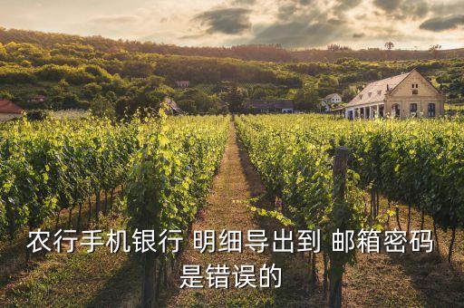 农业银行明细怎么发邮箱