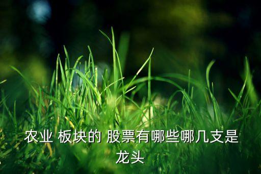  农业 板块的 股票有哪些哪几支是龙头