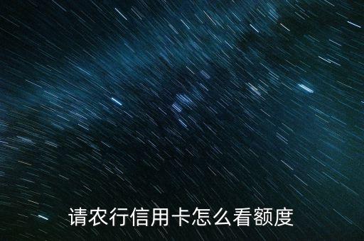农业银行刷卡限额怎么查询