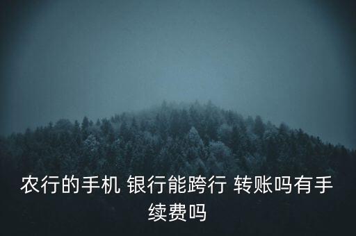 农业银行怎么跨银行转账