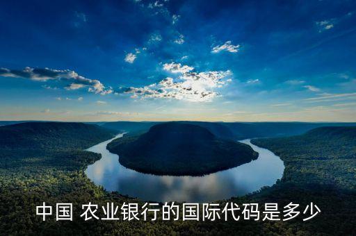 中国 农业银行的国际代码是多少