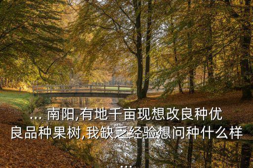 南阳农村种什么农业,南阳周清玉农业农村局