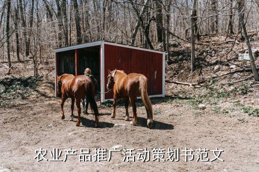 农业产品推广活动策划书范文