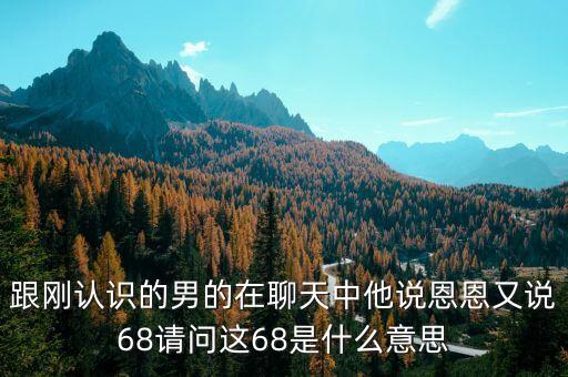 68什么意思，跟刚认识的男的在聊天中他说恩恩又说68请问这68是什么意思