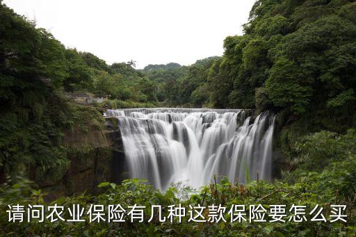 请问农业保险有几种这款保险要怎么买