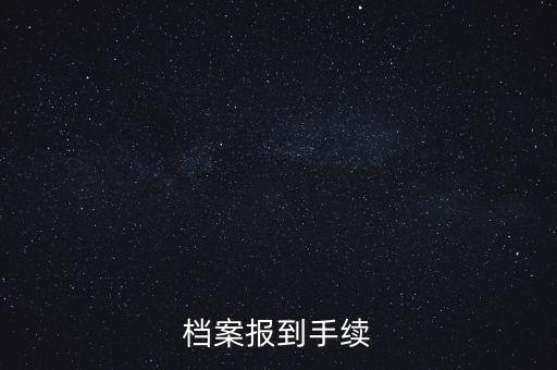 档案报到手续