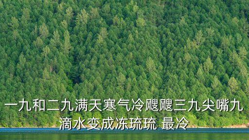 一九和二九满天寒气冷飕飕三九尖嘴九滴水变成冻琉琉 最冷