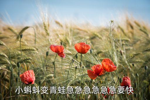 小蝌蚪变青蛙，小蝌蚪变青蛙急急急急急急要快