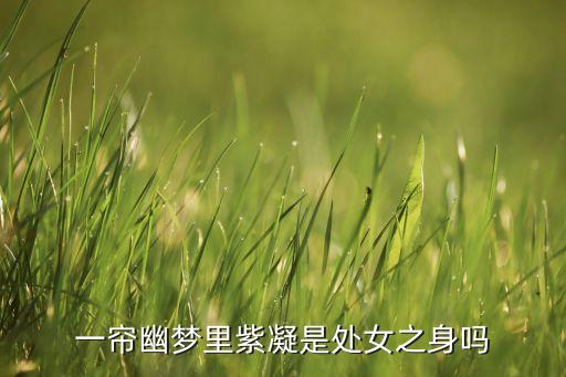 紫凝，一帘幽梦里紫凝是处女之身吗