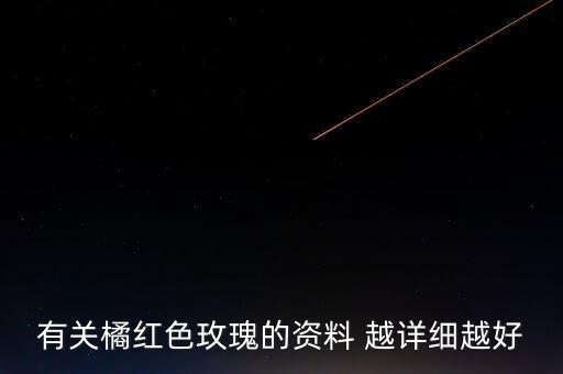 橘色玫瑰，有橙色的玫瑰麽