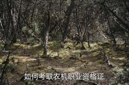 如何考取农机职业资格证
