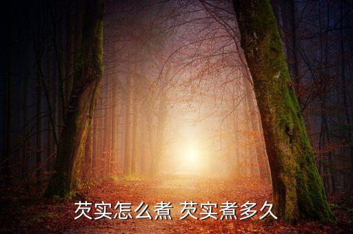 芡实怎么煮 芡实煮多久