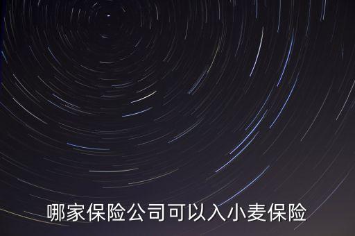 哪家保险公司可以入小麦保险