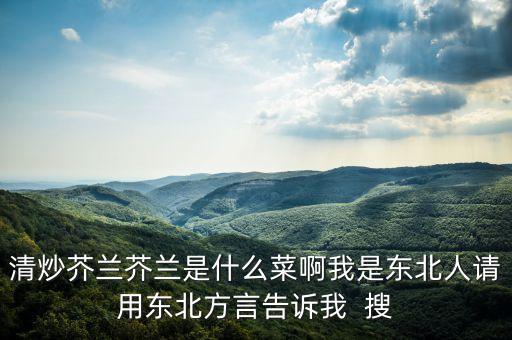 清炒芥兰芥兰是什么菜啊我是东北人请用东北方言告诉我  搜