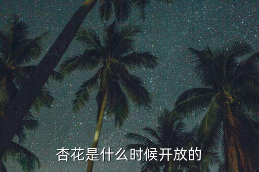 杏花是什么时候开放的