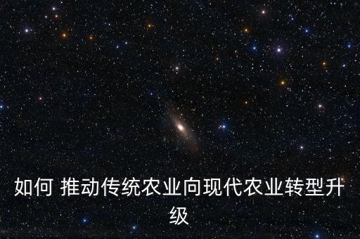 如何 推动传统农业向现代农业转型升级