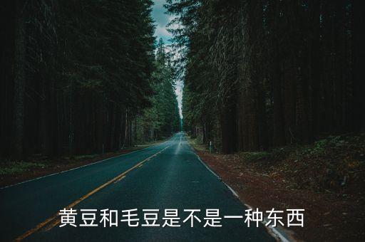 黄豆和毛豆是不是一种东西