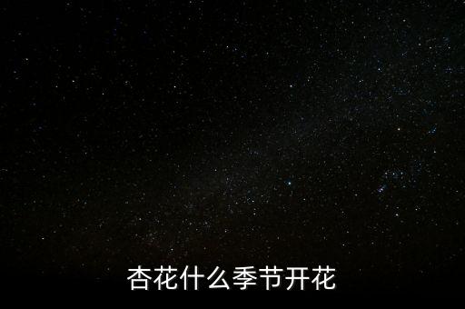 杏花什么季节开花