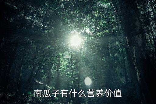 南瓜子有什么营养价值