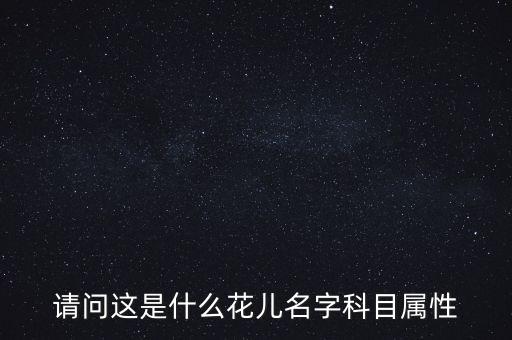 请问这是什么花儿名字科目属性