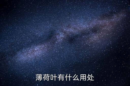 薄荷叶有什么用处