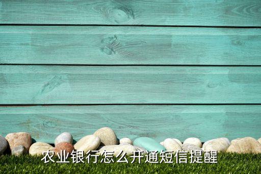农业银行怎么开通短信提醒
