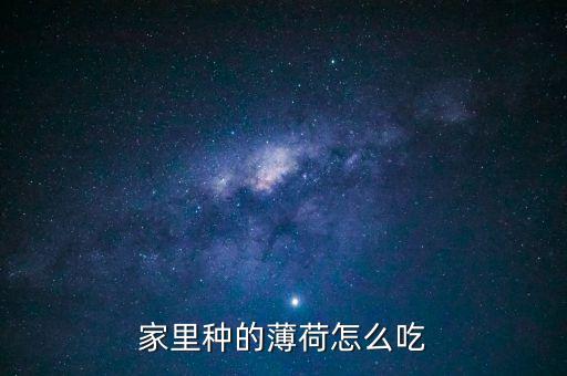 家里种的薄荷怎么吃
