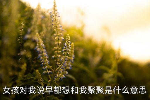 女孩对我说早都想和我聚聚是什么意思