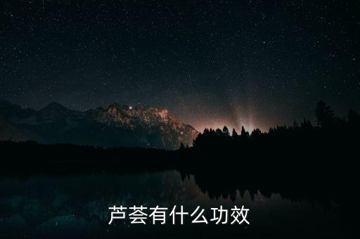 芦荟有什么功效